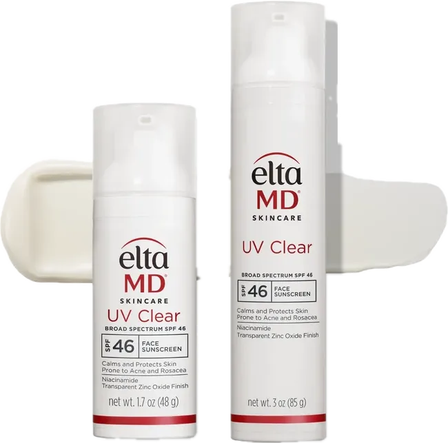 EltaMD UV Clear Broad-Spectrum SPF 46 in its pump bottle